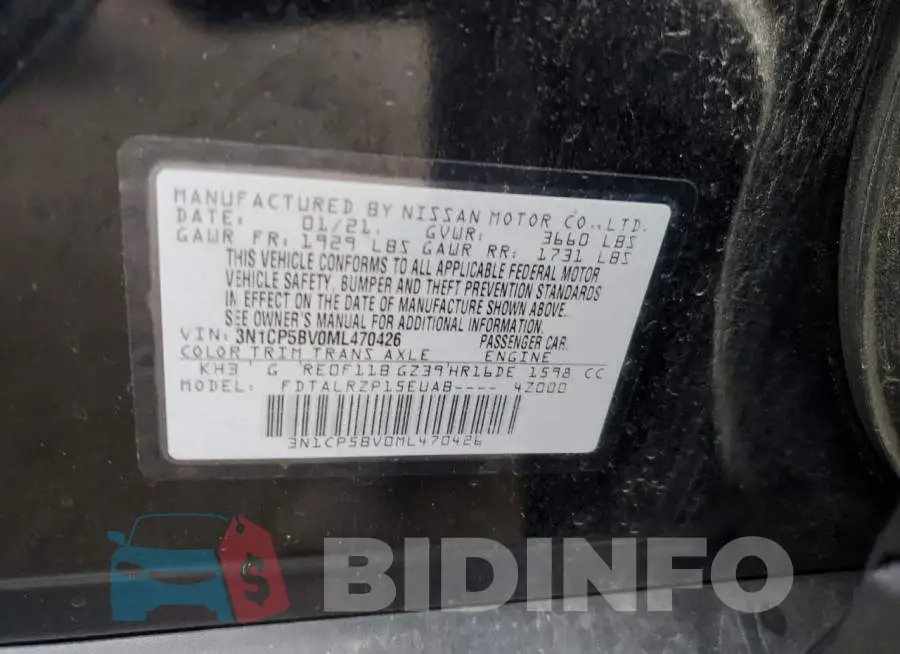 3N1CP5BV0ML470426 Photo# 12