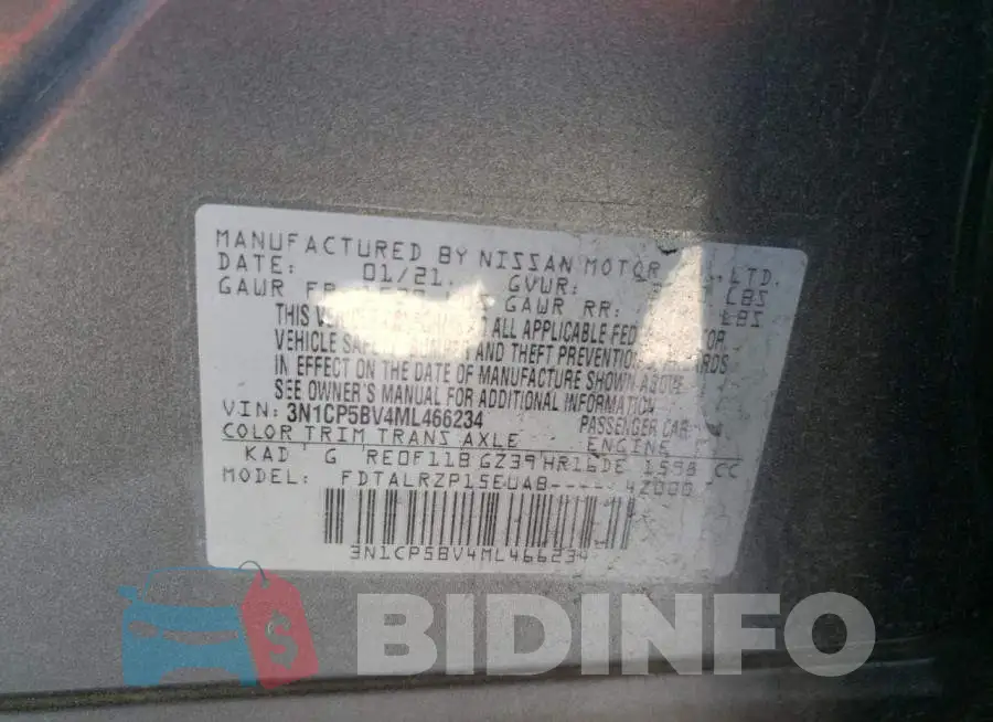 3N1CP5BV4ML466234 Photo# 13