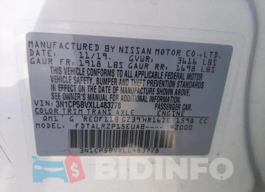 3N1CP5BVXLL483778 Photo# 10