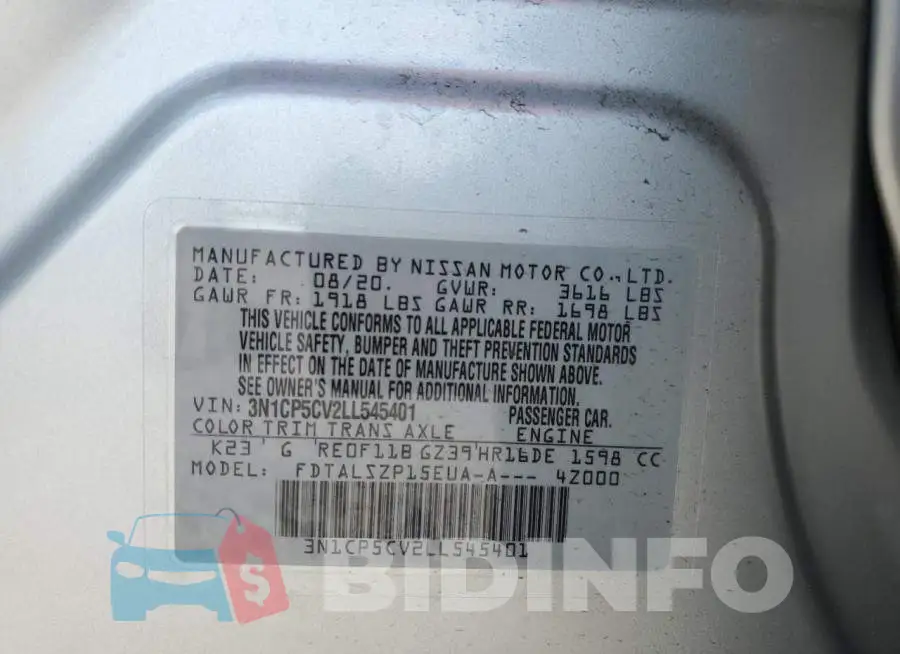3N1CP5CV2LL545401 Photo# 14
