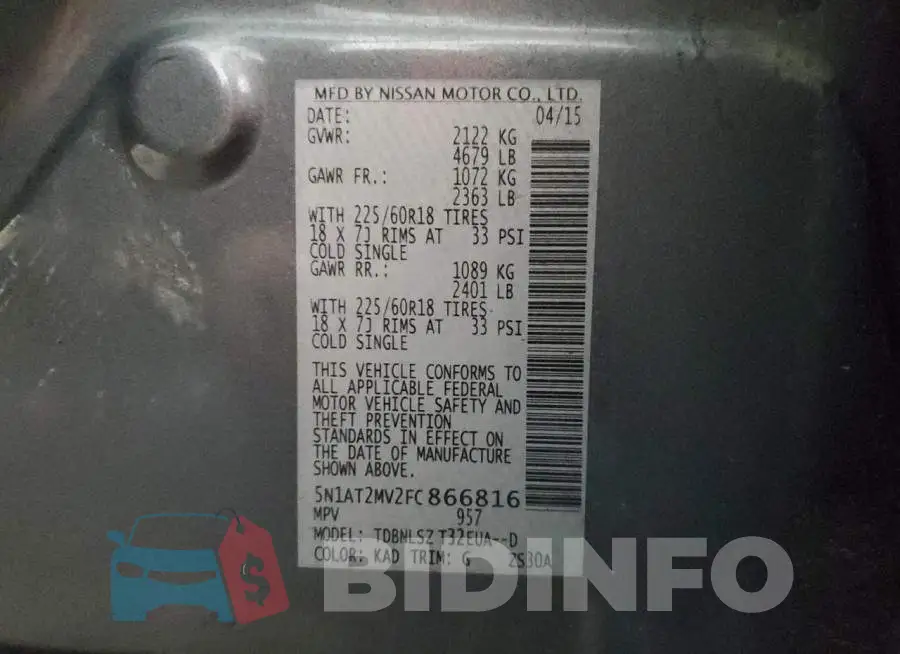 5N1AT2MV2FC866816 Photo# 13