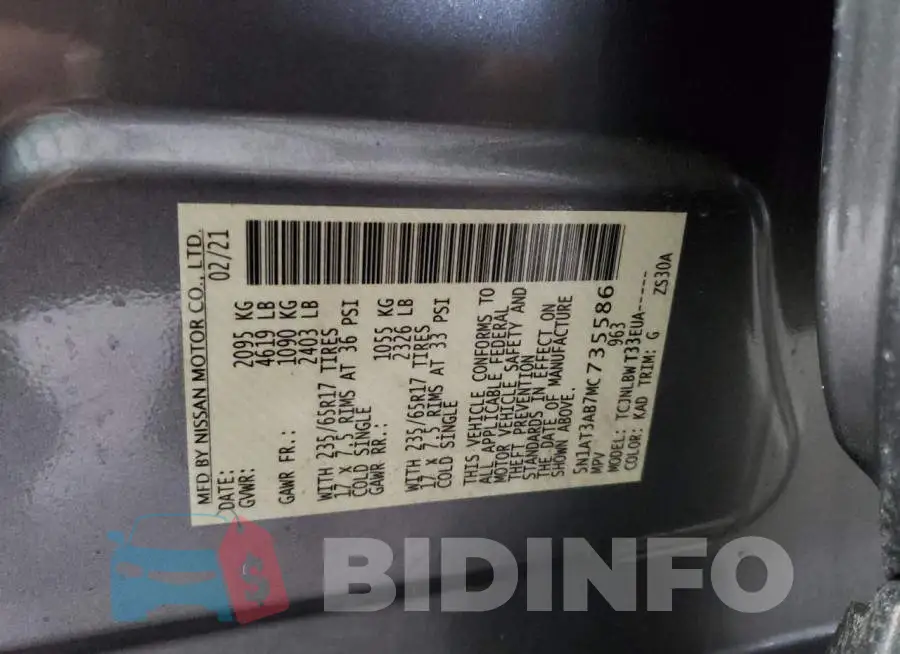 5N1AT3AB7MC735586 Photo# 13