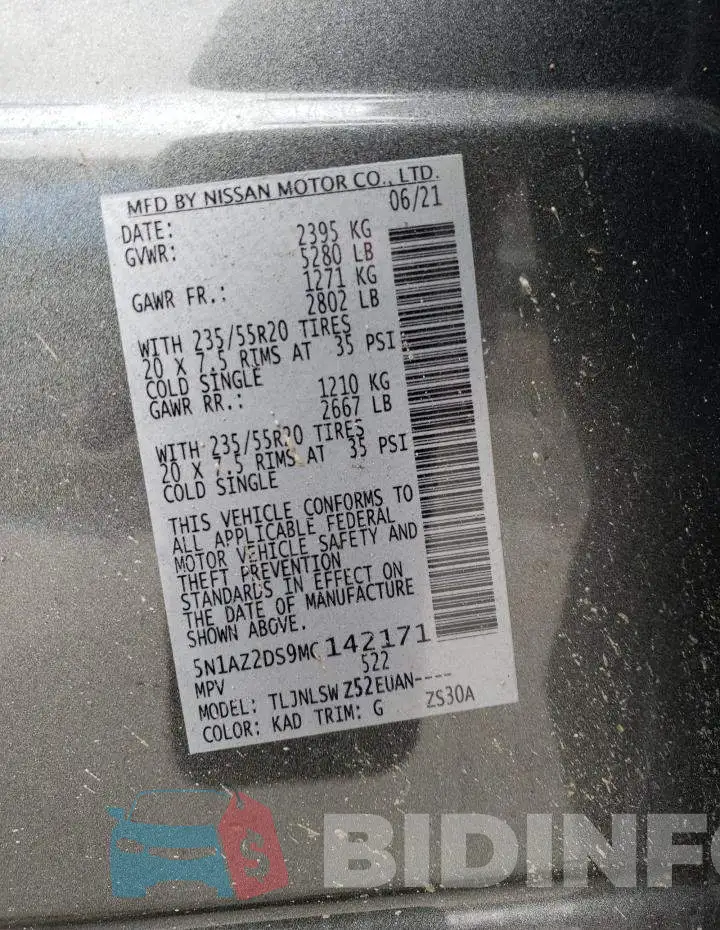 5N1AZ2DS9MC142171 Photo# 13