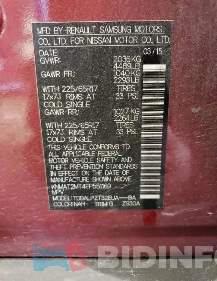 KNMAT2MT4FP551169 Photo# 13