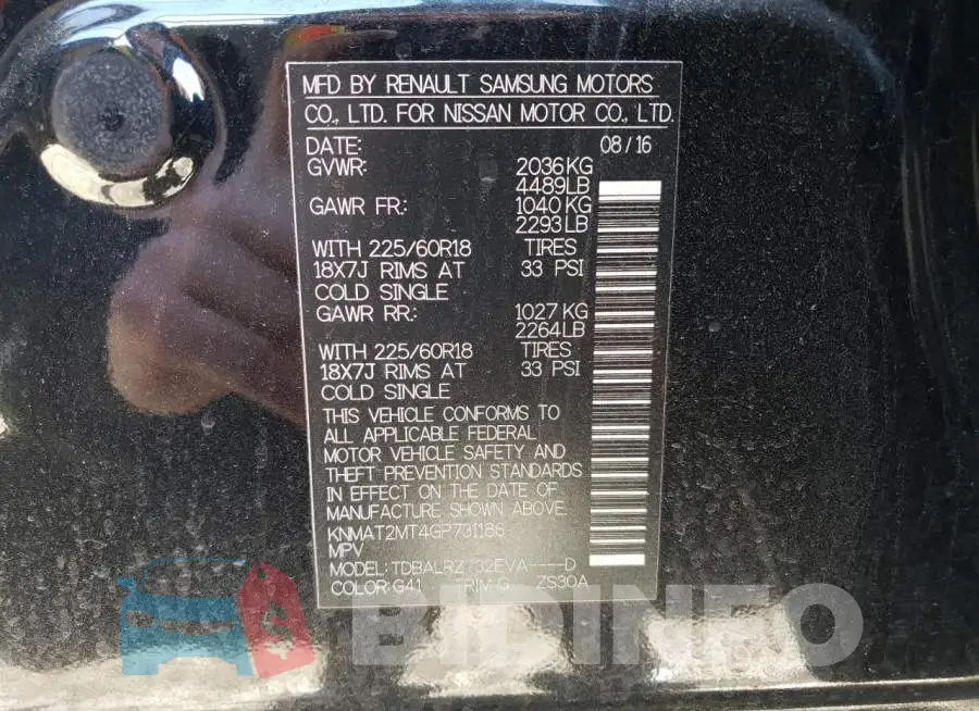 KNMAT2MT4GP731186 Photo# 13
