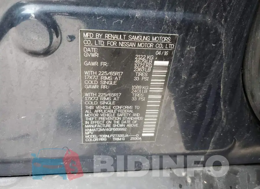 KNMAT2MV4GP689992 Photo# 14