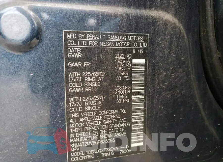 KNMAT2MV6GP625095 Photo# 13