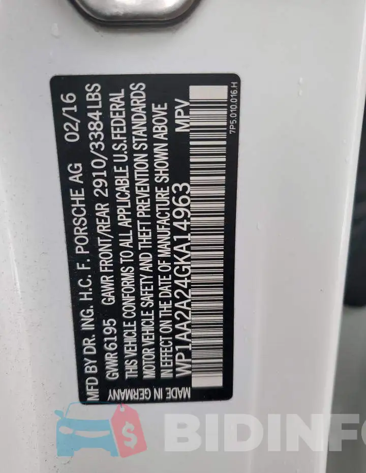 WP1AA2A24GKA14963 Photo# 14