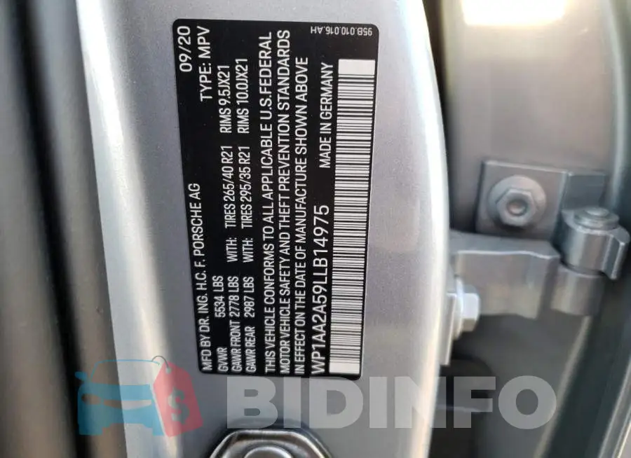 WP1AA2A59LLB14975 Photo# 13