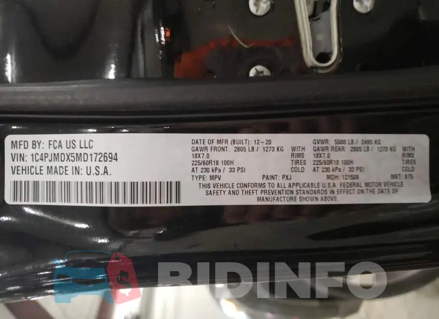 1C4PJMDX5MD172694 Photo# 12