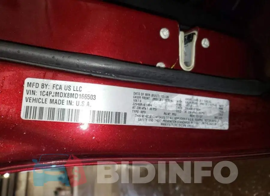 1C4PJMDX8MD166503 Photo# 10