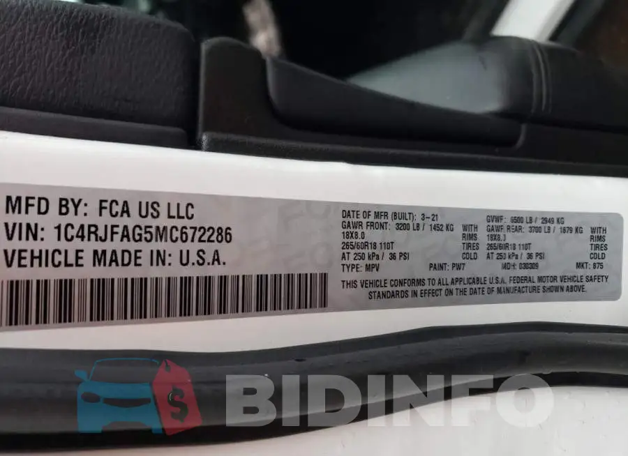 1C4RJFAG5MC672286 Photo# 13