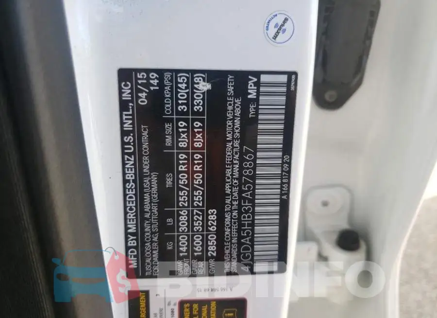 4JGDA5HB3FA578867 Photo# 13