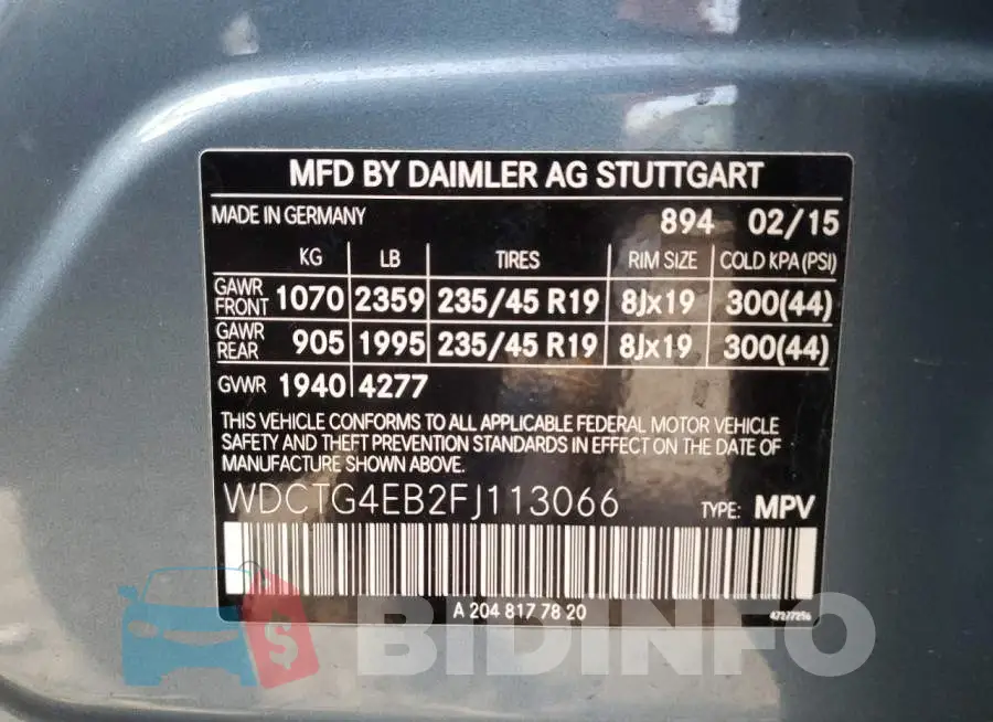 WDCTG4EB2FJ113066 Photo# 12