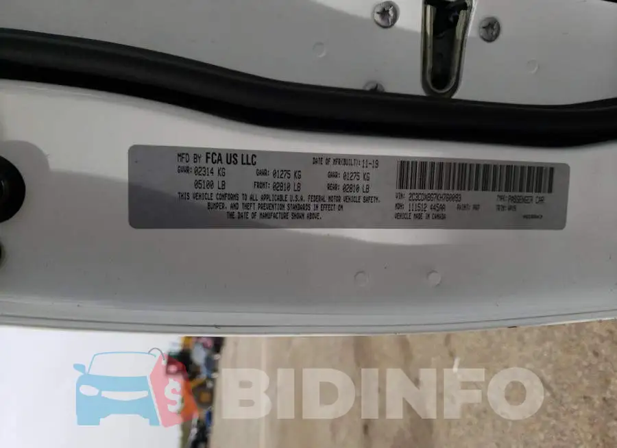2C3CDXBG7KH760093 Photo# 13