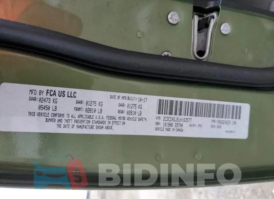2C3CDXGJ9JH163577 Photo# 10