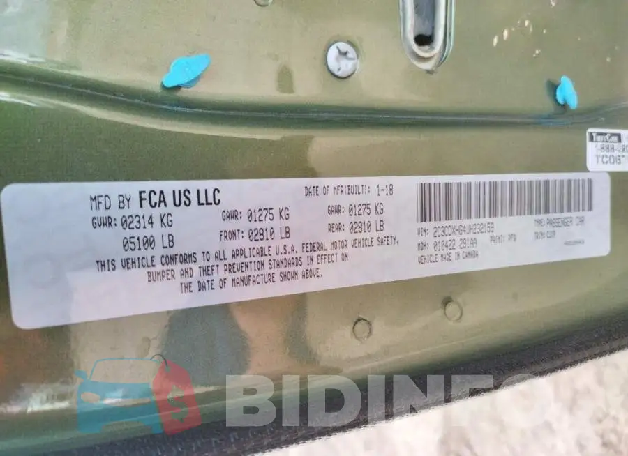2C3CDXHG4JH232159 Photo# 12