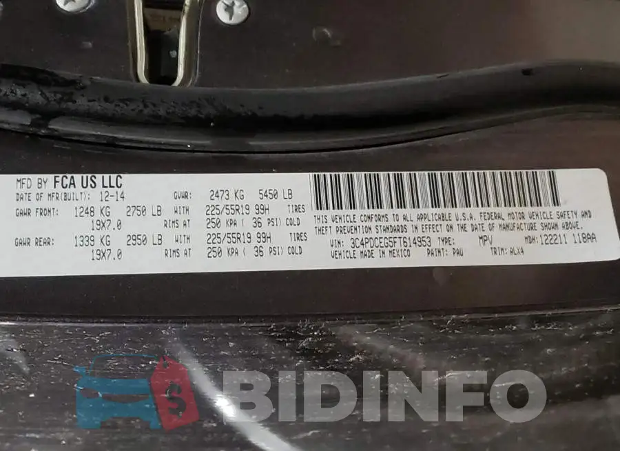3C4PDCEG5FT614953 Photo# 13