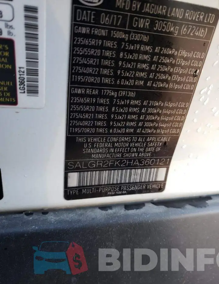 SALGR2FK2HA360121 Photo# 12