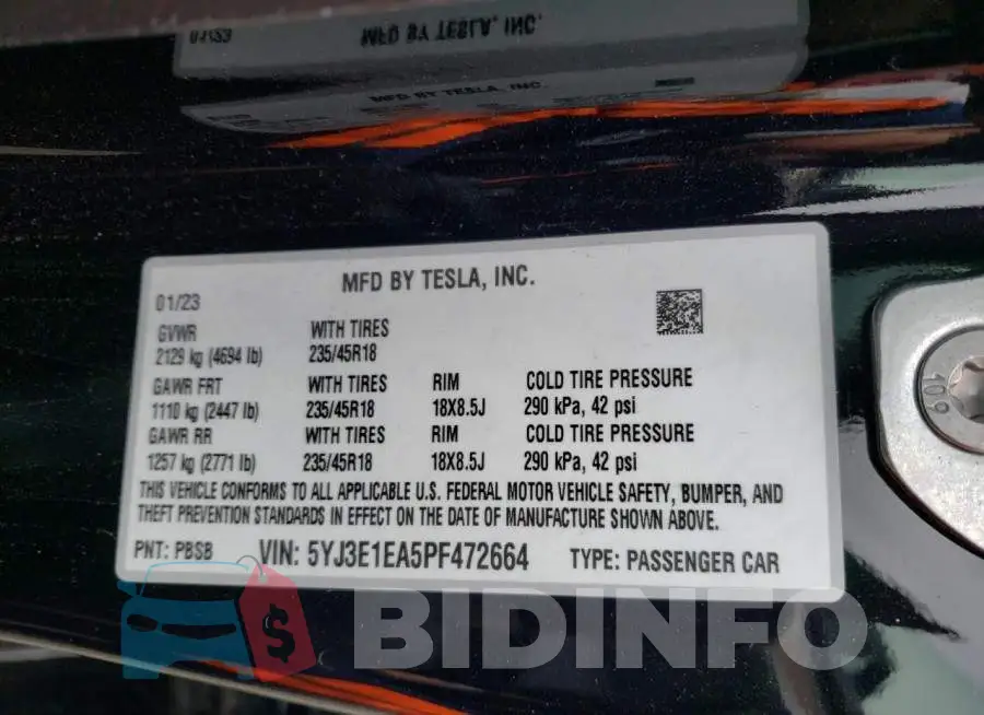 5YJ3E1EA5PF472664 Photo# 12