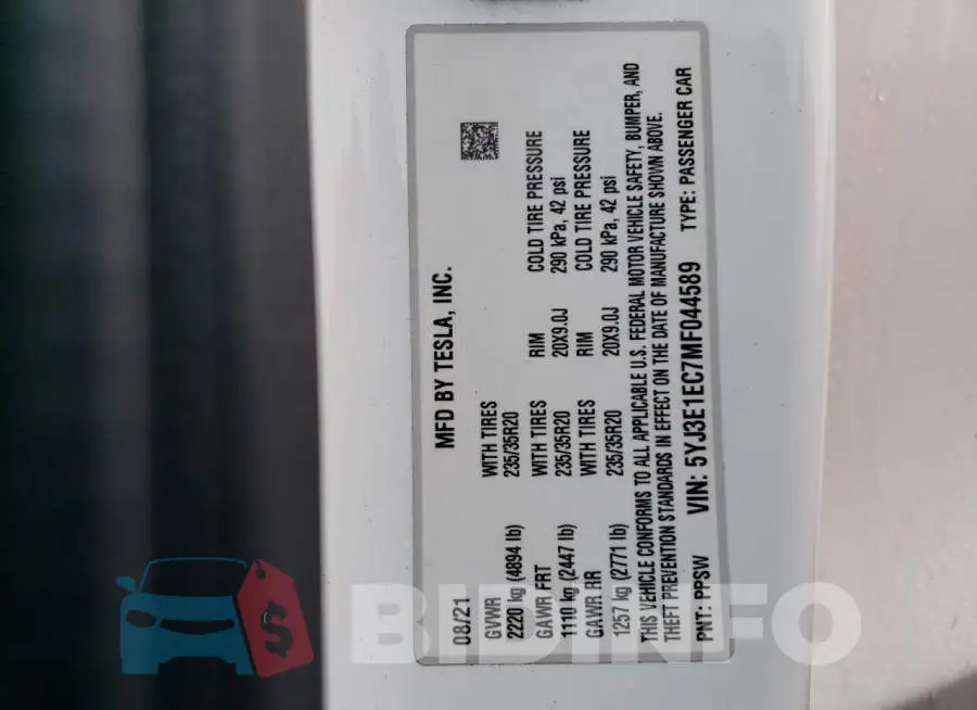 5YJ3E1EC7MF044589 Photo# 12