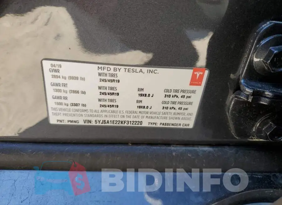 5YJSA1E22KF312220 Photo# 13
