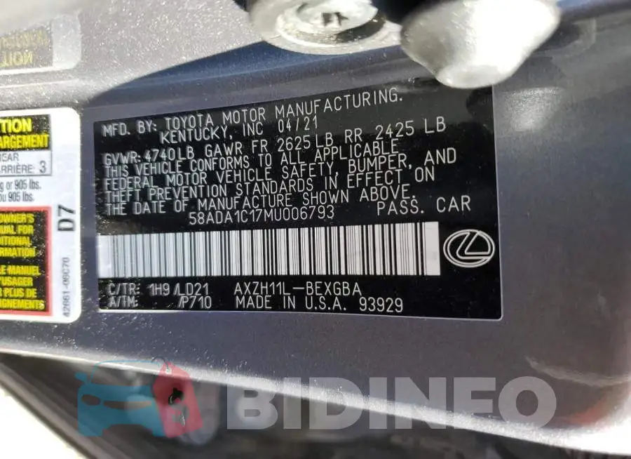 58ADA1C17MU006793 Photo# 13