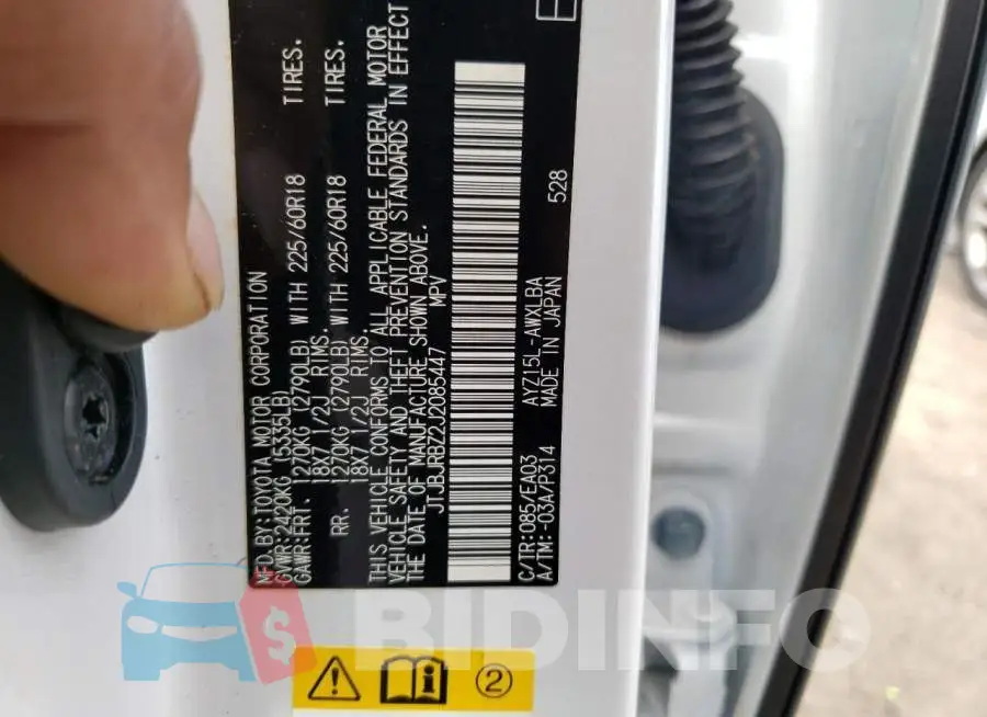 JTJBJRBZ2J2085447 Photo# 12