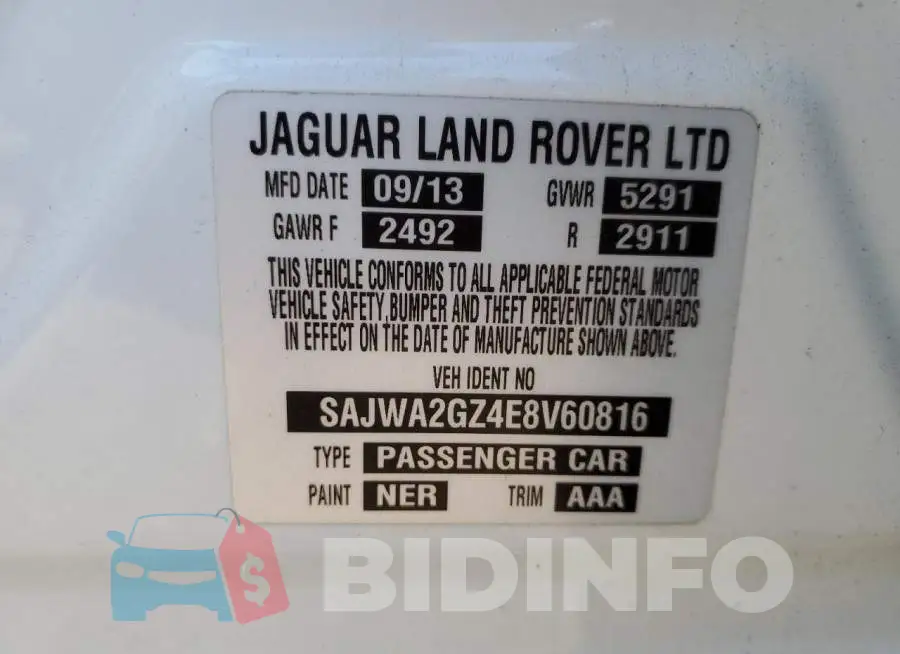SAJWA2GZ4E8V60816 Photo# 12