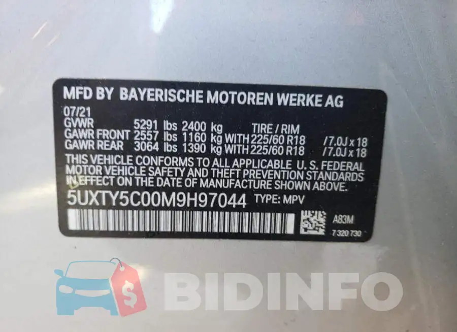 5UXTY5C00M9H97044 Photo# 12