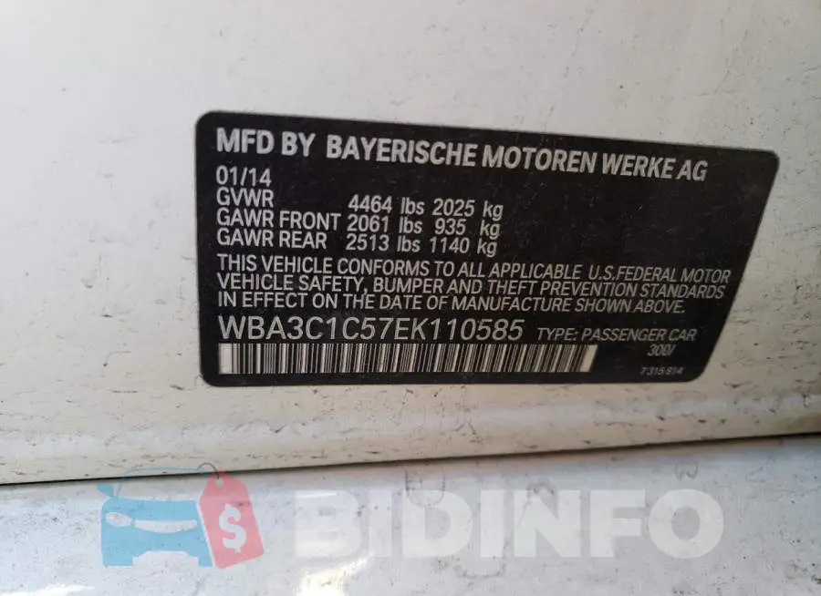 WBA3C1C57EK110585 Photo# 13