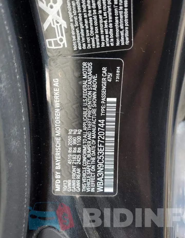 WBA3N9C53EF720744 Photo# 12