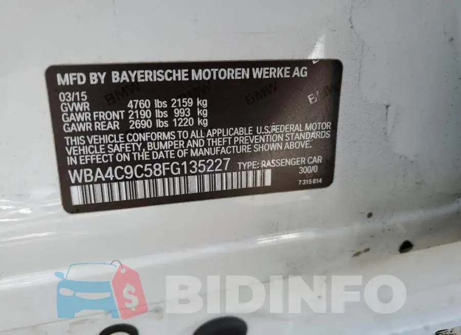 WBA4C9C58FG135227 Photo# 12
