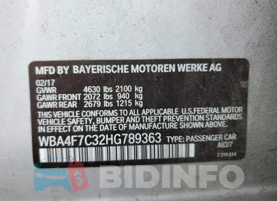 WBA4F7C32HG789363 Photo# 12