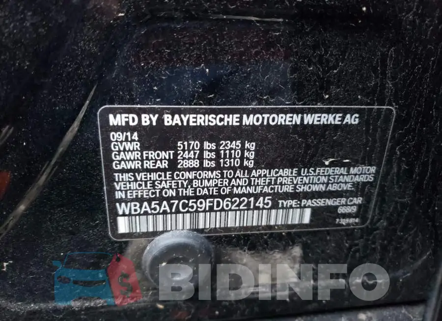 WBA5A7C59FD622145 Photo# 12