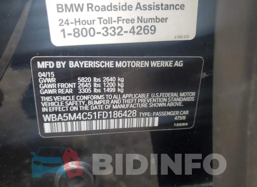 WBA5M4C51FD186428 Photo# 12