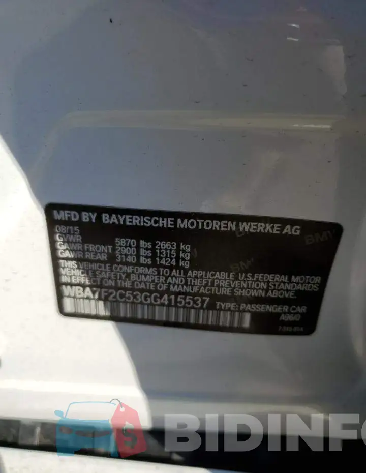 WBA7F2C53GG415537 Photo# 12