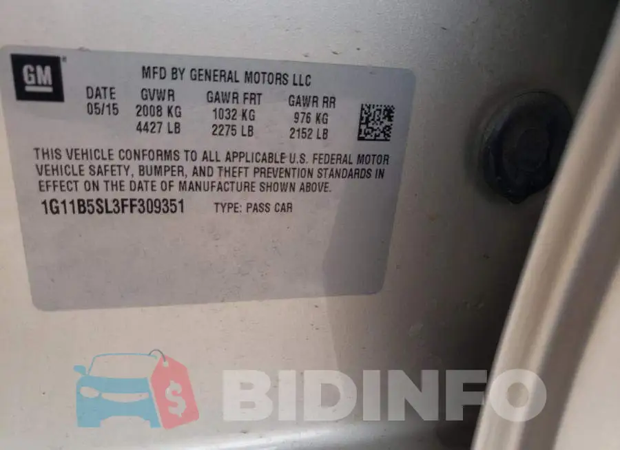 1G11B5SL3FF309351 Photo# 12