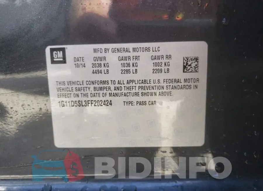 1G11D5SL3FF202424 Photo# 12