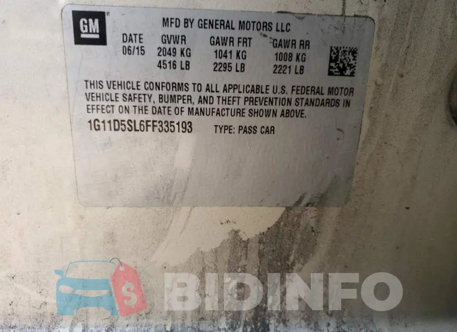 1G11D5SL6FF335193 Photo# 12