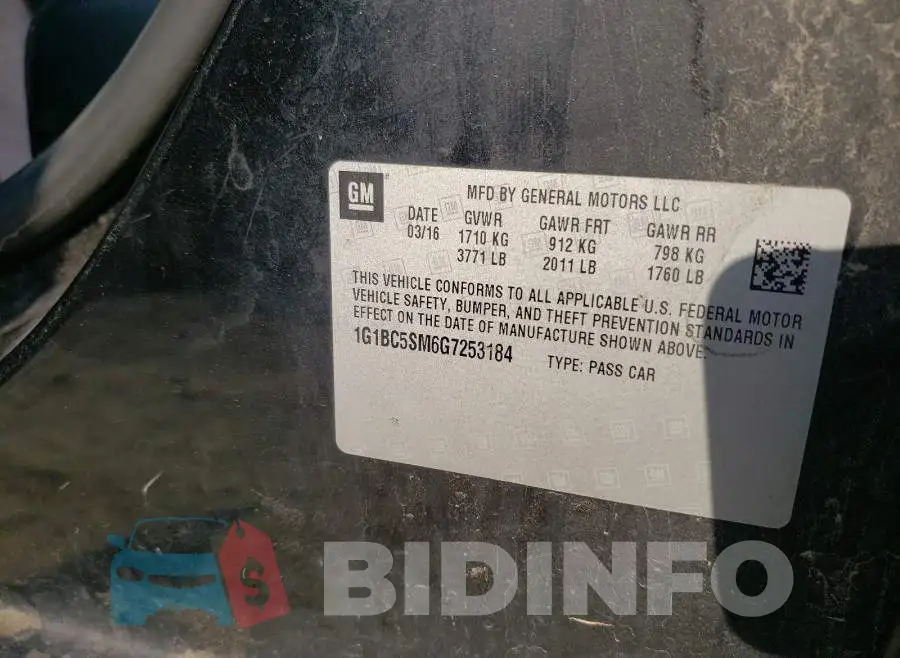 1G1BC5SM6G7253184 Photo# 10