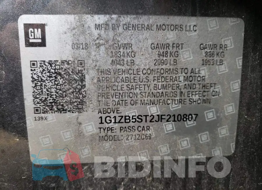 1G1ZB5ST2JF210807 Photo# 12