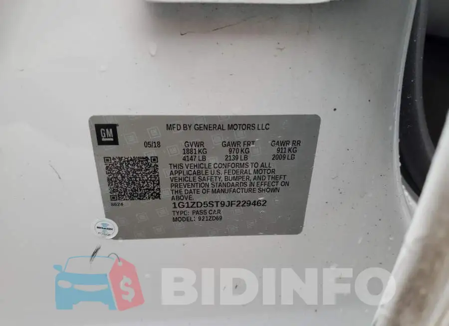 1G1ZD5ST9JF229462 Photo# 12