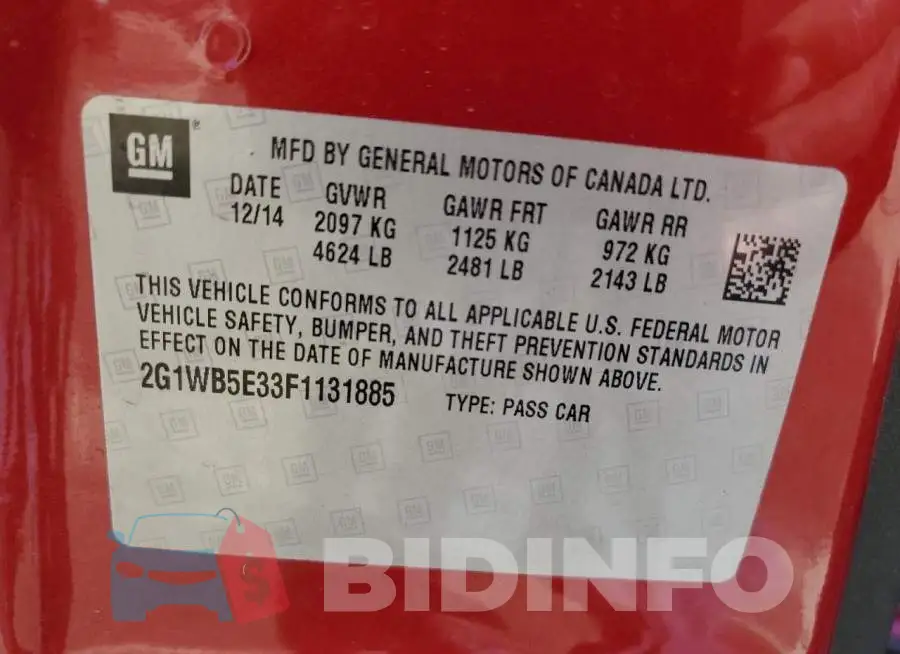 2G1WB5E33F1131885 Photo# 12