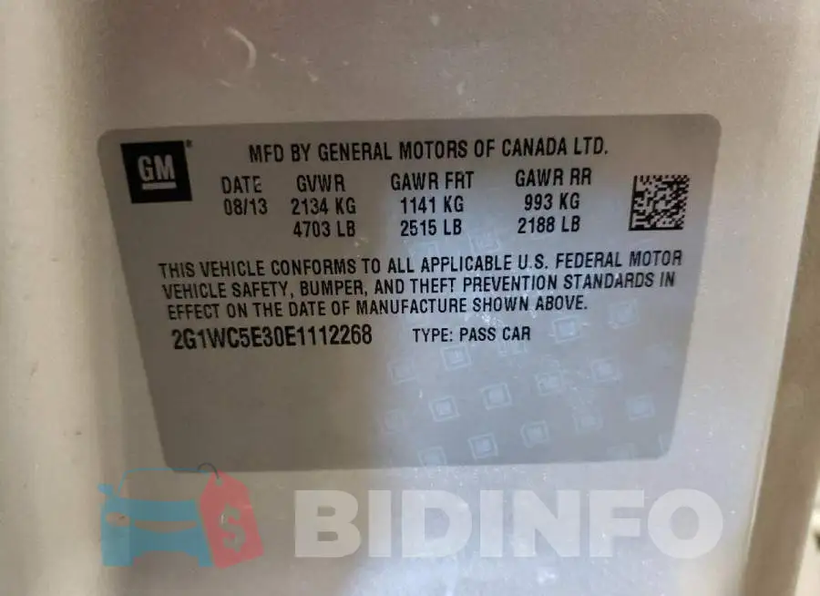 2G1WC5E30E1112268 Photo# 12