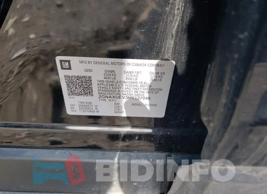 2GNAXUEV3M6137045 Photo# 13