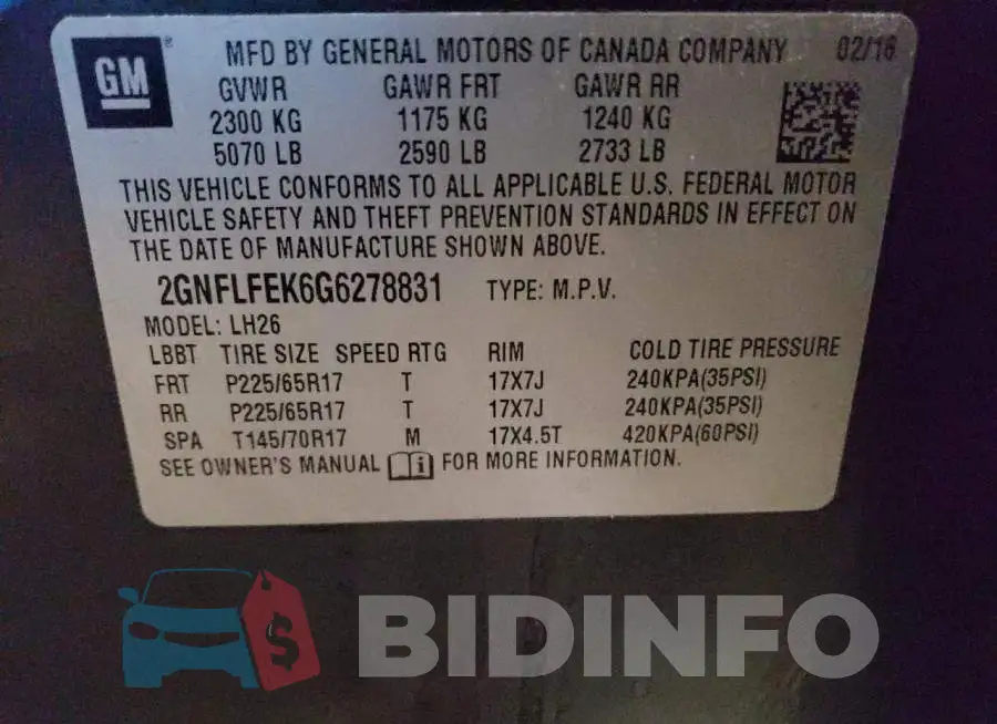 2GNFLFEK6G6278831 Photo# 12