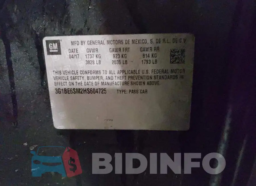3G1BE6SM2HS604725 Photo# 12