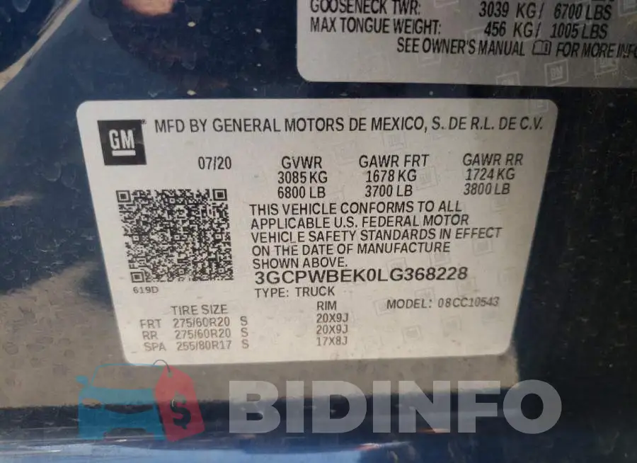 3GCPWBEK0LG368228 Photo# 10