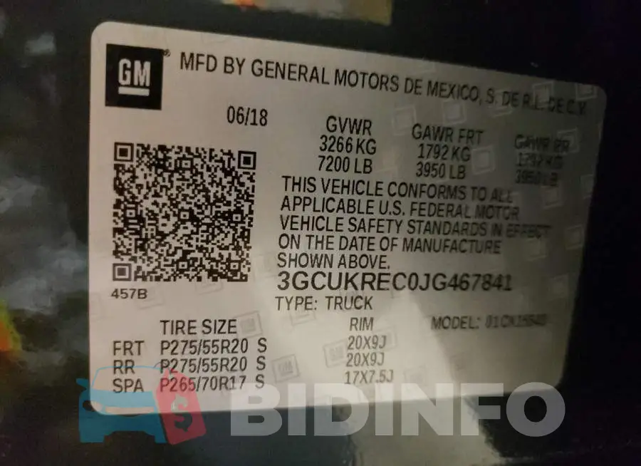 3GCUKREC0JG467841 Photo# 12